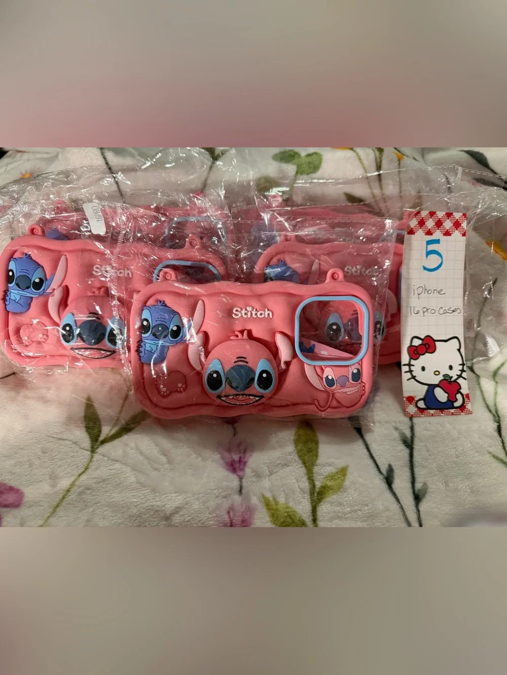 5‼️ Pink Stitch Silicone iphone 16 Pro Crossbody Pop-socket Case